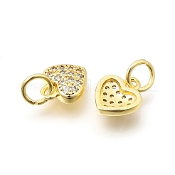 Valentine's Day Brass Micro Pave Clear Cubic Zirconia Charms&nbsp;KK-Z156-19G