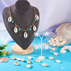 60Pcs 2 Colors Natural Cowrie Shell Pendants&nbsp;PALLOY-TA00305