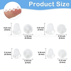 300個のプラスチック製イヤーナット  ピアスバックキャッチ  透明  3.5x4mm  穴：0.3mm&nbsp;KY-YW0001-78A