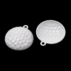 焼付塗装合金ペンダント  ゴルフのチャーム  ホワイト  39.5x34.5x10mm  穴：3mm&nbsp;AL-CBAFE77-02A-05