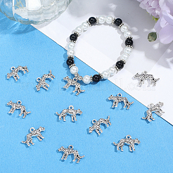チベット風アロイペンダント60個  ヒョウのチャーム  アンティークシルバー  14x24x4mm  穴：2mm&nbsp;FIND-SC0015-39AS