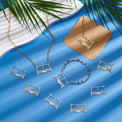 12Pcs 2 Colors 201 Stainless Steel Pendants&nbsp;STAS-PH0007-23