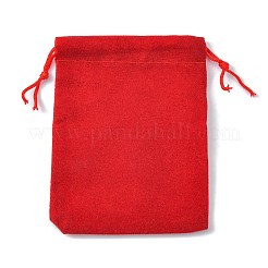 ベルベット布巾着バッグ  ジュエリーバッグ  クリスマスパーティーウェディングキャンディギフトバッグ  レッド  9x7cm&nbsp;TP-C001-70X90mm-2