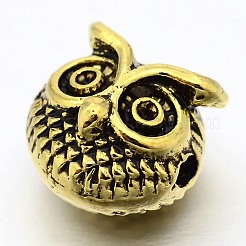 ハロウィン3Dフクロウヘッド合金ビーズ  ミックスカラー  10x11x8mm  穴：1mm&nbsp;PALLOY-L150-02
