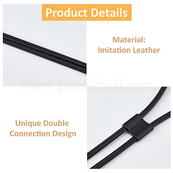 バケットバッグ作り用のPUレザー引き紐  ブラック  1240x8x4mm&nbsp;DIY-WH0430-711A-04