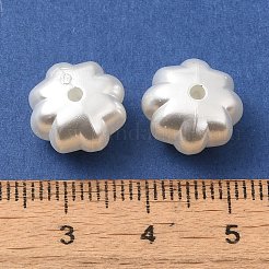 ABSプラスチックパール調ビーズ  花  ホワイト  12x8mm  穴：1.8mm  約781個/500g&nbsp;X-KY-I009-15