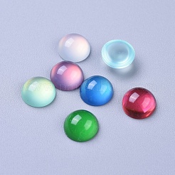 半透明の樹脂カボション  半円/ドーム  ミックスカラー  10x4.5mm&nbsp;X-RESI-S361-10mm-M