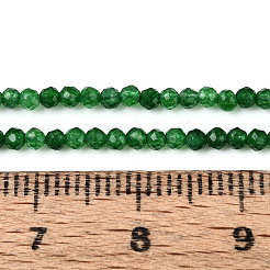 天然石クォーツビーズ連売り  ラウンド  イミテーションエメラルド  多面カット  染め  2~2.5mm  穴：0.5mm  約165~189個/連  14.96~15.75'''（38~40センチメートル）&nbsp;G-T143-14