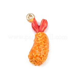 Fried Shrimp Alloy Enamel Pendants&nbsp;ENAM-P264-01E-G