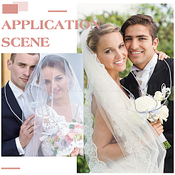 Polyester Bridal Veils and Polyester Cord Wrist Corsages for Wedding&nbsp;HJEW-BC00090-02