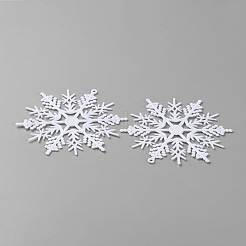 プラスチック製の大きなペンダント  スノーフレーク  ホワイト  105x97x2mm  穴：2.5mm&nbsp;FIND-WH20018-14A