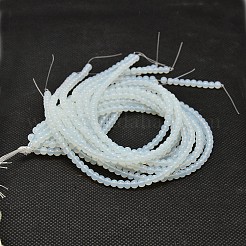 ラウンドオパールビーズ連売り  グレードAA  ホワイト  10mm  穴：1mm  約33個/連  12インチ&nbsp;X-GLAA-F033-10mm-01