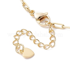 Word Love 304 Stainless Steel Charms Bib Necklaces with Brass Paperclip Chains&nbsp;NJEW-JN04534