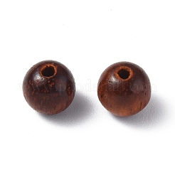 ウッドビーズ  染色されていない  ラウンド  ブラウン  6mm  穴：1.6mm&nbsp;WOOD-I009-01A-08