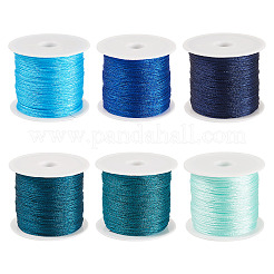 6ロール 6色6本撚りポリエステルメタリック糸  刺繍やDIYの編み込みブレスレット作りに  ミックスカラー  0.4mm  約54.68ヤード（50m）/ロール  1色/ロール&nbsp;OCOR-TA0003-11E