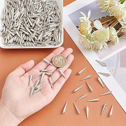 CCBプラスチックペンダント  コーン  プラチナ  23.5x4.5mm  穴：1.5mm  400個/箱&nbsp;CCB-DC0001-01