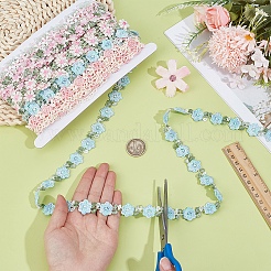 15 Yards 5 Styles Flower Polyester Embroidery Lace Ribbon&nbsp;OCOR-PH0008-03