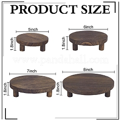 4Pcs 4 Styles Wood Display Riser Stands&nbsp;ODIS-WH0108-066