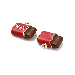 合金エナメルチャーム  食べ物テーマチャーム  チョコレート  12x13.5x4mm  穴：1.6mm&nbsp;PALLOY-R155-01G-02