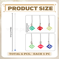 6Pcs Dice Resin Charms Ceiling Fan Pull Chain Extenders&nbsp;HJEW-LP00070