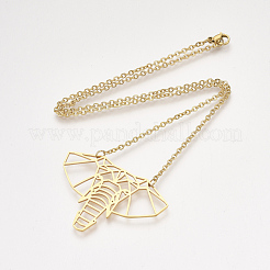 201 Stainless Steel Origami Pendant Necklaces&nbsp;NJEW-T009-JN091-2-40
