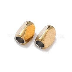 304ステンレススチールビーズ  イオンプレーティング（ip）  18KGP本金メッキ  6x3x4mm  穴：2.3mm&nbsp;STAS-Z184-10G-02
