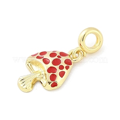 Brass Red Enamel Vegetable European Dangle Charms&nbsp;KK-Z090-06G-03