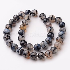 天然石ドラゴンアゲート瑪瑙ビーズ連売り  ラウンド  染め＆加熱  8mm  穴：1mm  約48個/連  14.1インチ&nbsp;G-D845-03-8mm