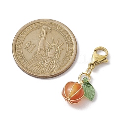 5Pcs Fruit Wire Wrapped Mixed Gemstone Pendant Decorations&nbsp;HJEW-TA00177