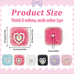 6Pcs 6 Colors Acrylic & Plastic & Resin Rhinestone Beads&nbsp;FIND-SC0013-09B