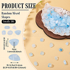 透明アクリルビーズ50g  ナゲット  ツートン  ライトスカイブルー  10~14.5x7~11x4.5~6mm  穴：1.4mm&nbsp;TACR-TA0001-62A