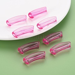 透明なアクリルビーズ  カーブチューブ  カメリア  36x13.5x11.5mm  穴：4mm  約148個/500g&nbsp;MACR-S372-001C-011