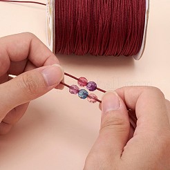 ナイロン編みコード  ビーズ細工、ジュエリー製作、マクラメ工芸用の中国結び紐  暗赤色  1.5mm  約140ヤード/ロール&nbsp;NWIR-G002-16