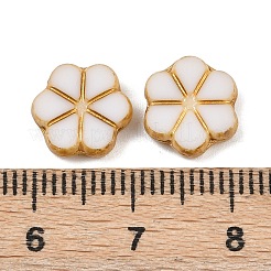 チェコ産プレスガラスビーズ  花  きいろ  9.5x11x3mm  穴：1mm  約480個/袋&nbsp;GLAA-I061-01B
