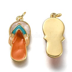 Brass Enamel Pendants&nbsp;X-KK-B026-25G