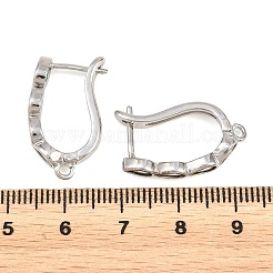 Brass Micro Pave Clear Cubic Zirconia Hoop Earring Findings&nbsp;KK-K340-38P