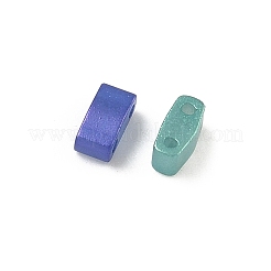 ガラス 2穴 ベーキングペイント ガラスシードビーズ  長方形  ミックスカラー  5x2.5x2mm  穴：0.8mm  約200個/袋&nbsp;GLAA-G130-01E