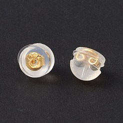 ラックメッキ真鍮イヤーナット  シリコーンパーツあり  半円  長持ちメッキ  カドミウムフリー＆鉛フリー  18KGP本金メッキ  5x4.5mm  穴：1mm&nbsp;FIND-G036-04G