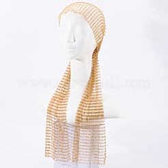 2Pcs 2 Colors Polyester Rhinestone Mesh Headpiece Cap for Women&nbsp;AJEW-CY0001-63