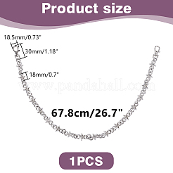 合金ラインストーンウエストベルトチェーン1個  スター  プラチナ  678mm&nbsp;AJEW-HY0002-26