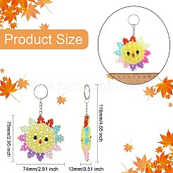 Plastic Beaded Pendant Keychain&nbsp;HJEW-CJC0009-01P