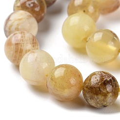 天然石イエローオパールビーズ連売り  グレードA  ラウンド  8mm  穴：0.8mm  約49個/連  15.67''（39.8センチメートル）&nbsp;G-Q1001-A01-02