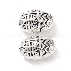 チベット風合金ビーズ  魚と卵形  アンティークシルバー  13x8.5x6.5mm  穴：1.4mm  約473個/1000g&nbsp;FIND-H038-20AS
