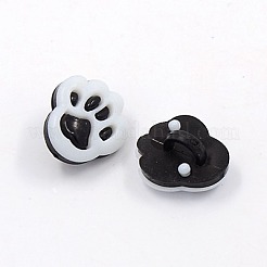 アクリルシャンクボタン  1穴  染め  ヤシ  ブラック  13x12x4mm  穴：3mm&nbsp;BUTT-E015-A-01