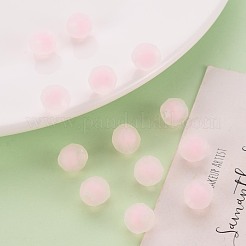 透明なアクリルビーズ  二層ビーズ  艶消し  多面カット  ラウンド  ピンク  9.5x9.5mm  穴：2mm  約1041個/500g&nbsp;TACR-S152-04C-SS2112