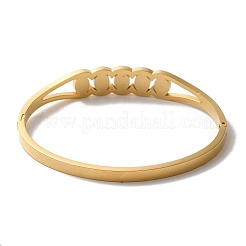 Oval Enamel Vacuum Plating 304 Stainless Steel Torque Bangles for Women&nbsp;BJEW-F474-32G