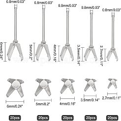 100 Pcs 5 Styles 304 Stainless Steel Stud Earring Findings&nbsp;STAS-UN0022-10P