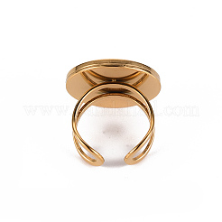 201 Stainless Steel Cuff Ring Findings&nbsp;STAS-S080-040F-G