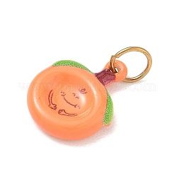 304ステンレススチールエナメルペンダント  柿のチャーム  ゴールドカラー  16x12.5x3mm  穴：4.5mm&nbsp;SA-CBA5B21-02G