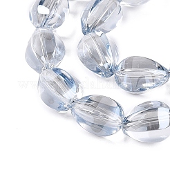 電気メッキガラスビーズセット  涙の形  ライトスチールブルー  15x11.5~12x10~10.5mm  穴：1.2mm  約39~40個/連  23.62~23.94インチ（60~60.8cm）&nbsp;EGLA-T028-01H